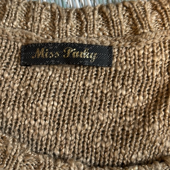 Miss Pinky brown sweater with waxed gold ,and black details - Picture 3 of 3